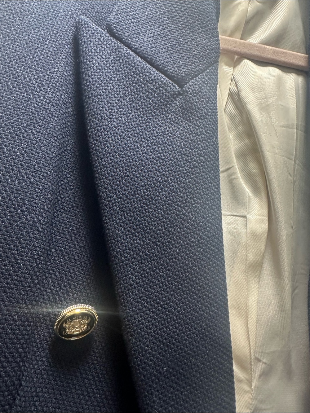 Zara Navy Double-Breasted Blazer with Gold Buttons - Picture 9 of 9